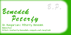 benedek peterfy business card