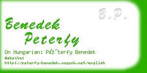 benedek peterfy business card